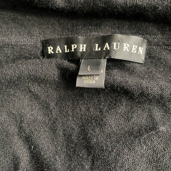 Ralph Lauren Black Label Cashmere Off Shoulder Crossover Front Black Sweater - Picture 5 of 8
